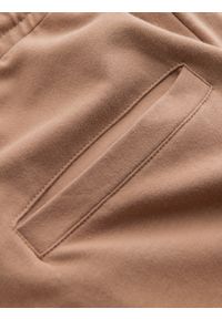 Ombre Clothing - Spodnie męskie dresowe z logotypem – brązowe V3 - Rozmiar: S. Kolor: brązowy. Materiał: dresówka. Wzór: nadruk. Styl: elegancki #5