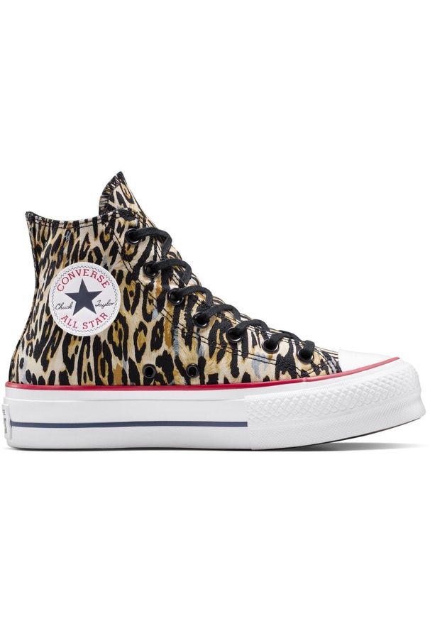 Buty sportowe Converse Chuck Taylor All Star Lift Platform Leopard. Kolor: brązowy. Materiał: materiał. Obcas: na platformie. Styl: sportowy