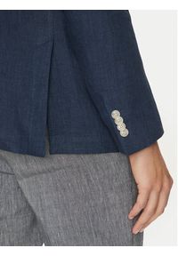 BOSS Marynarka C-Huge-Peak-252 50540516 Granatowy Slim Fit. Kolor: niebieski. Materiał: len