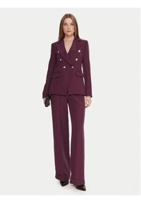 Maryley Spodnie materiałowe 25IB563/43BU Bordowy Regular Fit. Kolor: czerwony. Materiał: syntetyk #4
