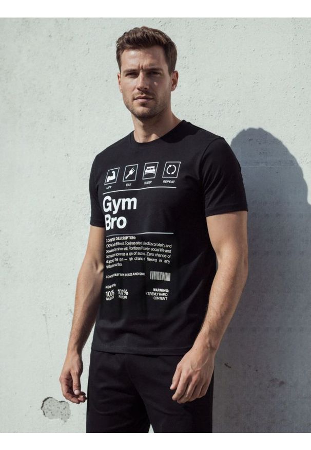 Sinsay - Bawełniana piżama dwuczęściowa z nadrukiem - czarny. Kolor: czarny. Materiał: bawełna. Wzór: nadruk