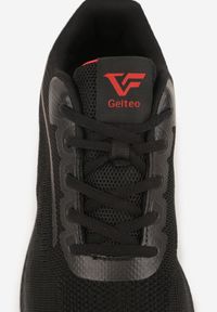 Born2be - Czarno-Czerwone Buty Sportowe Sneakersy z Ozdobnym Paskiem z Boku Damamene. Okazja: na co dzień. Zapięcie: pasek. Kolor: czarny. Materiał: jeans, dresówka #3