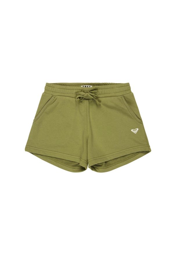 Roxy - Spodenki dresowe dla Dziewczynki SURF FEELING TERRY Zielony. Kolor: zielony. Materiał: tkanina, poliester, bawełna. Długość: krótkie. Sezon: lato. Styl: klasyczny