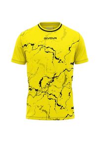 Koszulka Sportowa Givova Graphit Żółta/Czarna - Lekka i Oddychająca. Kolor: czarny, żółty, wielokolorowy. Materiał: poliester. Wzór: haft, nadruk. Sport: fitness, piłka nożna