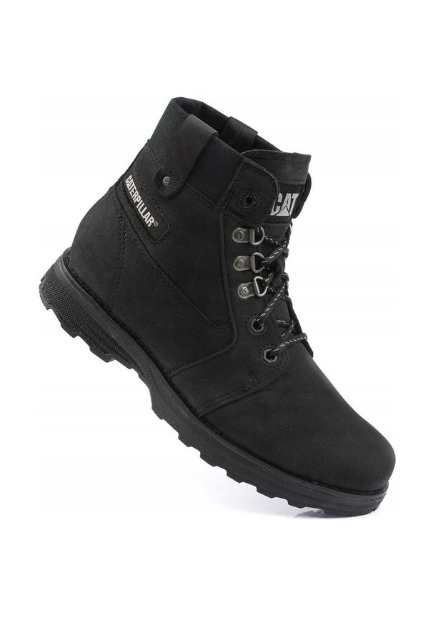 CATerpillar - Damskie buty trapery czarne CATERPILLAR CHARLI FLEECE BOOT. Kolor: czarny