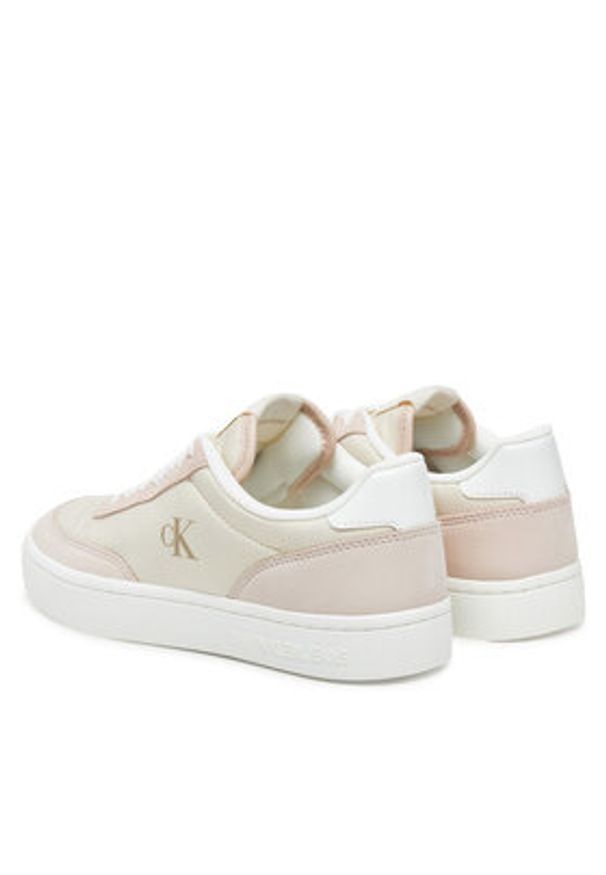 Calvin Klein Jeans Sneakersy Classic Cupsole Mix In YW0YW01767 Biały. Kolor: biały. Materiał: zamsz, skóra