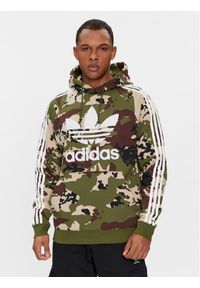 Adidas - adidas Bluza Camo IS0209 Zielony Regular Fit. Kolor: zielony. Materiał: bawełna