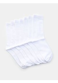 Sinsay - Prążkowane skarpetki 7 pack - biały. Kolor: biały. Materiał: prążkowany #1