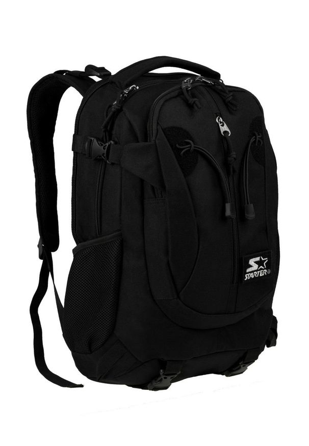 Starter - Plecak Czarny, Pojemny, Męski, Sportowy, Regulowane Zapięcie, z Portem USB -STARTER. Kolor: czarny. Materiał: poliester. Styl: sportowy