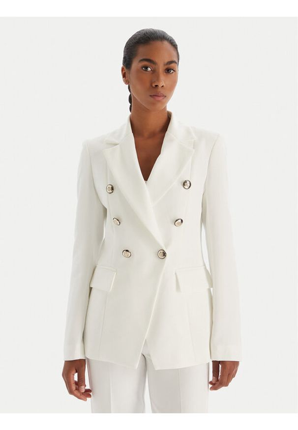 Maryley Marynarka 25IB139/43BC Biały Regular Fit. Kolor: biały. Materiał: syntetyk