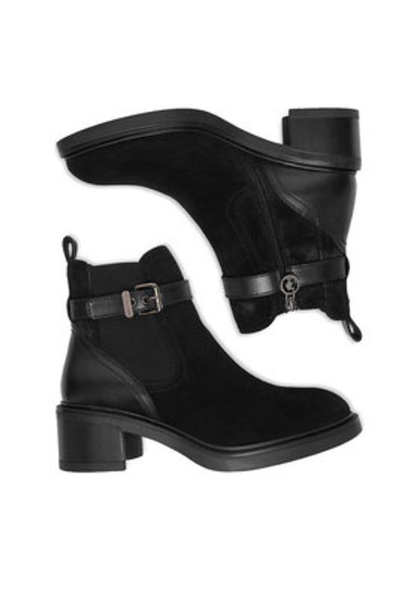 U.S. Polo Assn. Botki CEO-KATERI001W/ELE1 Czarny. Kolor: czarny. Materiał: skóra, zamsz