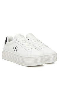 Calvin Klein Jeans Sneakersy Bold Flatf Low Lace Lth YW0YW01878 Biały. Kolor: biały. Materiał: skóra #6
