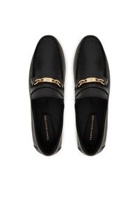 TOMMY HILFIGER - Tommy Hilfiger Lordsy Th Chain Leather Loafer FW0FW08956 Czarny. Kolor: czarny. Materiał: skóra #4
