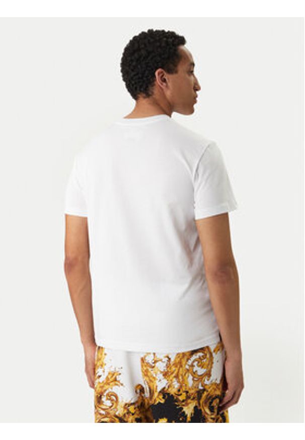 Versace Jeans Couture T-Shirt 80GAH6SB JS541 Biały Slim Fit. Kolor: biały. Materiał: bawełna