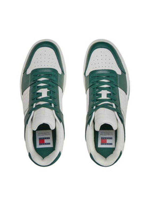 Tommy Jeans Sneakersy Tjm Leather Cupsole 2.0 EM0EM01352 Zielony. Kolor: zielony. Materiał: skóra