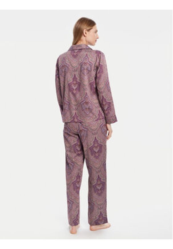 Lauren Ralph Lauren - LAUREN RALPH LAUREN Piżama ILN92449 Fioletowy Regular Fit. Kolor: fioletowy. Materiał: bawełna