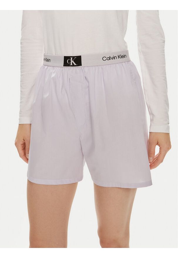 Calvin Klein Underwear Szorty piżamowe 000QS6972E Fioletowy Relaxed Fit. Kolor: fioletowy. Materiał: bawełna