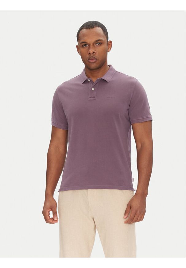 Pepe Jeans Polo New Oliver PM542099 Fioletowy Regular Fit. Typ kołnierza: polo. Kolor: fioletowy. Materiał: bawełna