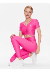 Guess Bluzka Delma V3GP09 KBOA2 Różowy Regular Fit. Kolor: różowy. Materiał: syntetyk #3