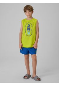 4f - 4F Spodenki plażowe boardshorty chłopięce - zielone 134/140 (8-10 lat). Kolor: zielony. Materiał: włókno #1