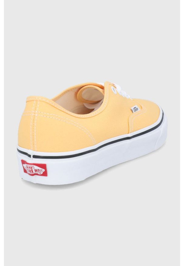 Vans tenisówki kolor pomarańczowy. Nosek buta: okrągły. Zapięcie: sznurówki. Kolor: pomarańczowy. Materiał: guma