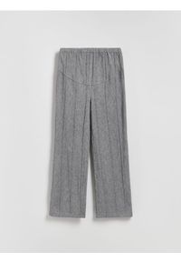 Reserved - Dzianinowe spodnie z wiskozą - szary. Kolor: szary. Materiał: dzianina, wiskoza #1