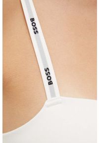 BOSS biustonosz kolor beżowy gładki. Kolor: beżowy. Materiał: materiał, wiskoza. Rodzaj stanika: odpinane ramiączka. Wzór: gładki #3