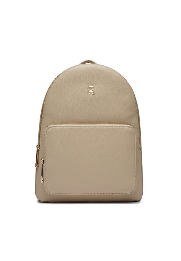 TOMMY HILFIGER - Tommy Hilfiger Plecak Th Essential Sc Backpack AW0AW15719 Beżowy. Kolor: beżowy. Materiał: skóra