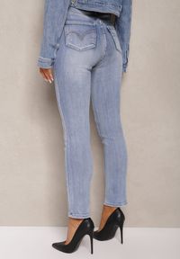 Renee - Jasnoniebieskie Jeansy High Waist o Dopasowanym Fasonie Skinny Langrea. Stan: podwyższony. Kolor: niebieski. Styl: klasyczny, elegancki