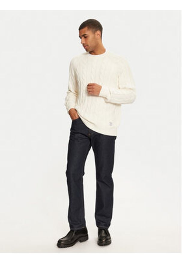 Pepe Jeans Sweter Camdem PM702455 Biały Regular Fit. Kolor: biały. Materiał: bawełna