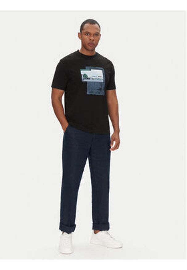 BOSS T-Shirt Te_Ontheway 50539180 Czarny Regular Fit. Kolor: czarny. Materiał: bawełna