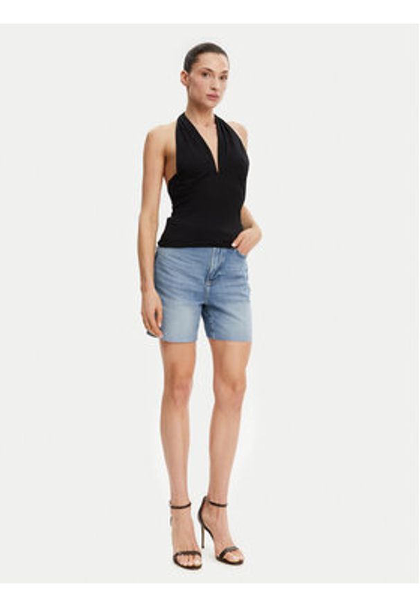 Guess Szorty jeansowe W5GD47 D5B94 Niebieski Regular Fit. Kolor: niebieski. Materiał: lyocell