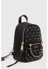 MICHAEL Michael Kors plecak skórzany damski kolor czarny mały z aplikacją. Kolor: czarny. Materiał: skóra. Wzór: aplikacja #7