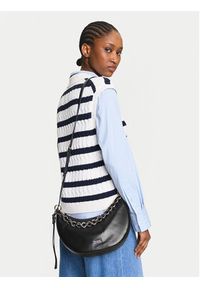 TOMMY HILFIGER - Tommy Hilfiger Torebka Moon Leather Crossover AW0AW17467 Czarny. Kolor: czarny. Materiał: skórzane
