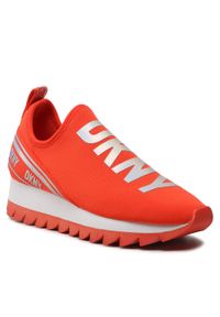 Sneakersy DKNY Abbi K4297210 Tango TAO. Kolor: pomarańczowy. Materiał: materiał #1