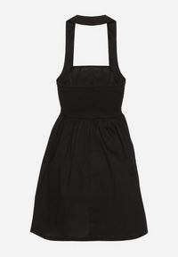 Born2be - Czarna Bawełniana Sukienka Rozkloszowana na Szyję Kolaniela. Okazja: na co dzień. Kolor: czarny. Materiał: bawełna. Sezon: wiosna. Typ sukienki: proste. Styl: casual, elegancki #3