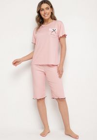 Born2be - Beżowy Komplet Piżamowy T-shirt i Spodnie Milarunea. Kolekcja: plus size. Kolor: beżowy #3