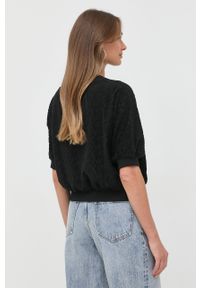 Miss Sixty bluza damska kolor czarny gładka. Kolor: czarny. Materiał: dzianina. Długość rękawa: krótki rękaw. Długość: krótkie. Wzór: gładki #5