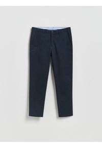Reserved - Spodnie chino slim fit - granatowy. Kolor: niebieski. Materiał: tkanina, bawełna #1