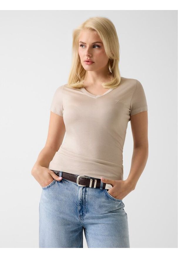 Guess Top 172819 Beżowy Classic Fit. Kolor: beżowy