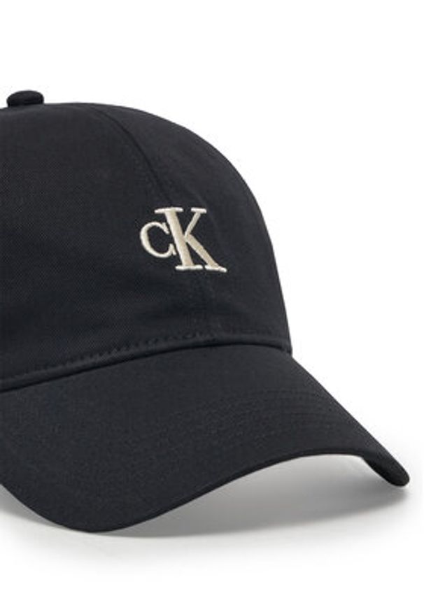 Calvin Klein Jeans Czapka z daszkiem Embroidered Monogram Cap LV04K5024G Czarny. Kolor: czarny. Materiał: bawełna