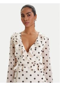 BARDOT - Bardot Sukienka koktajlowa Frill Detail 60115DB2 Écru Regular Fit. Kolor: kremowy. Materiał: syntetyk. Styl: wizytowy #3