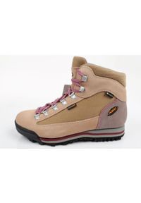 Buty trekkingowe Gore-tex damskie Aku Ultralight. Kolor: wielokolorowy, różowy, beżowy. Materiał: skóra. Szerokość cholewki: normalna
