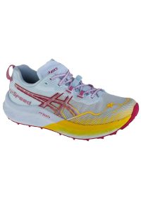 Buty Asics Fujispeed 2 W 1012B515-401 niebieskie. Zapięcie: sznurówki. Kolor: niebieski. Materiał: tkanina, włókno, syntetyk, guma. Szerokość cholewki: normalna. Sport: bieganie