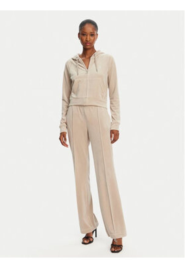 Juicy Couture Spodnie dresowe Tina JCAPW045 Beżowy Regular Fit. Kolor: beżowy. Materiał: syntetyk