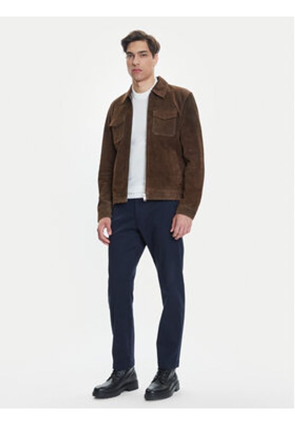 BOSS Chinosy Sanderson-L-2 50542986 Granatowy Regular Fit. Kolor: niebieski. Materiał: bawełna