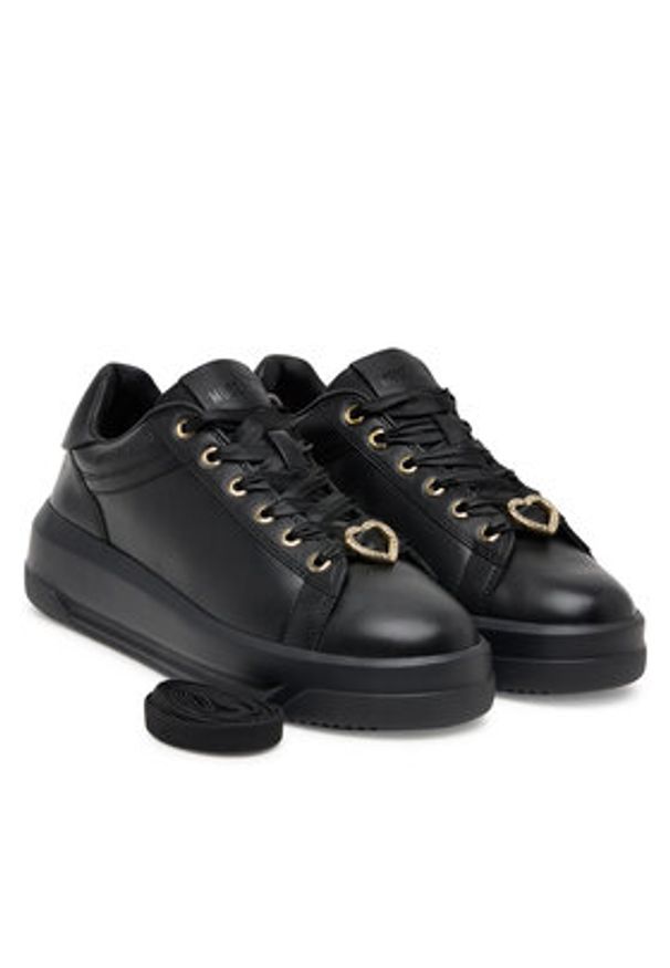 Love Moschino - LOVE MOSCHINO Sneakersy JA15165G1NIAX00040 Czarny. Kolor: czarny. Materiał: skóra