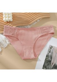 Intica - Figi koronkowe z elastycznego materiału na co dzień i okazje Dafni. Kolor: różowy. Materiał: materiał, koronka #1