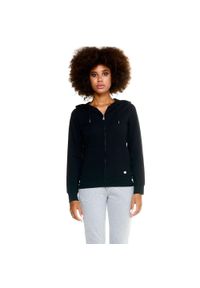 LEONE 1947 APPAREL - Damska bluza Leone z kapturem Basic zapinanym na zamek na całej długości. Typ kołnierza: kaptur. Kolor: czarny. Materiał: tkanina. Sport: fitness