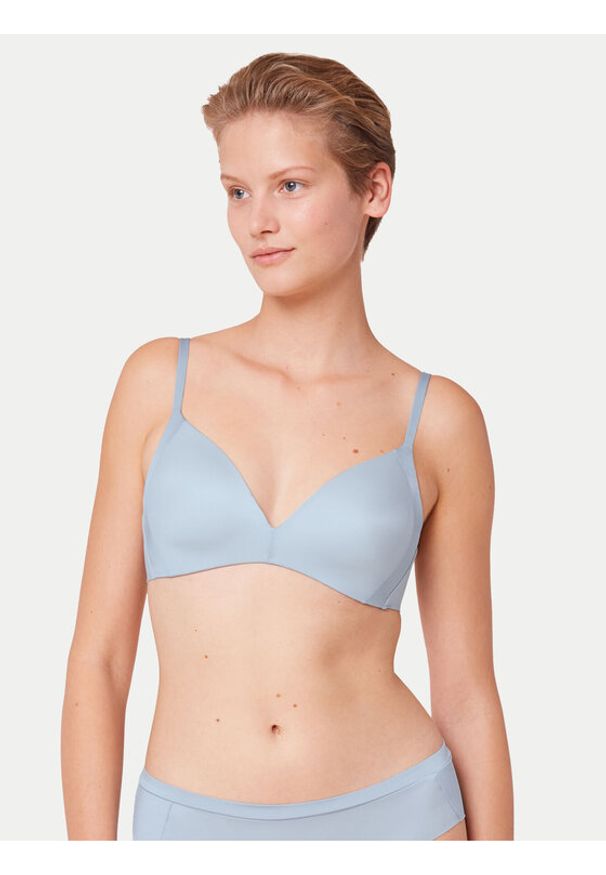 Triumph Biustonosz bezfiszbinowy Body Make-up Soft Touch 10193526 Błękitny. Kolor: niebieski. Materiał: syntetyk